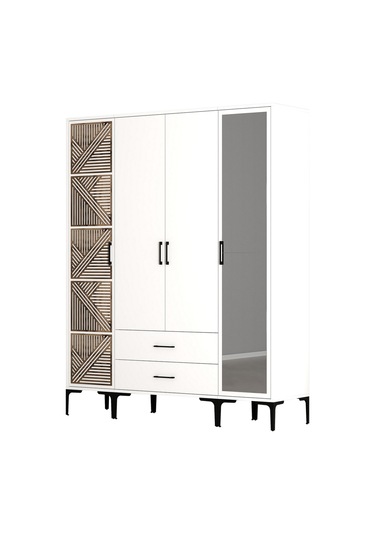 Variant Kumsal 4 Kapılı Ptr Gardrop - Beyaz / Beyaz