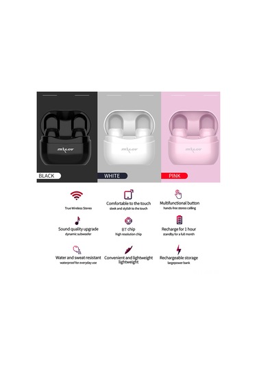 Geeroyoo Zealot T4 Tws Bluetooth 5.0 Kulaklıklar, 300mah Şarj Kutusu, Stereo Ses, Spor İçin, Mikrofonlu, Kablosuz Müdahaleci Kulaklıklar, Siyah