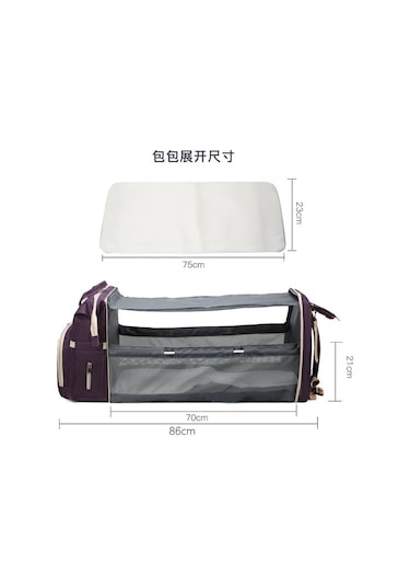 Usb Portlu Bebek Bakım Çantası Yataklı Fonksiyonel Sıvı Geçirmez Puset Askılı Anne Çantası Bebek Çantası Yataklı Bebek Bakım Çantası Siyah