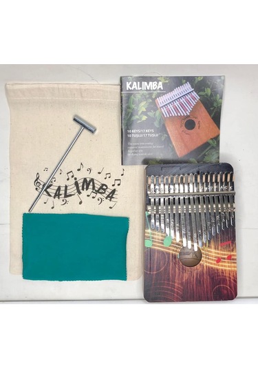 Anka Özel Resim Baskılı Kayın Ağacı Özel Üretim 17 Sesli Kalimba
