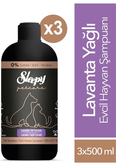 Sleepy Petcare Lavanta Yağlı Evcil Hayvan Şampuanı 3 x 500 ML