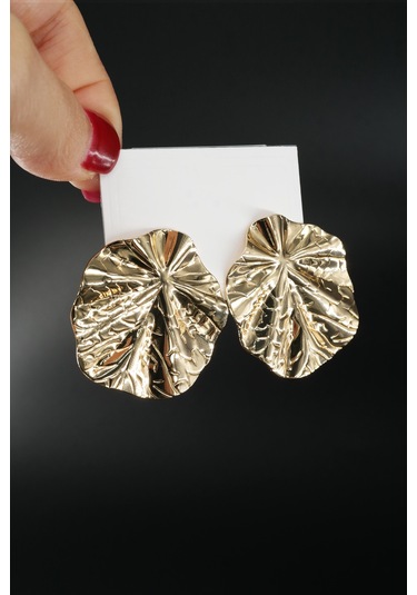 By Zeyna Aksesuar Kadın Vip Seri Özel Tasarım Marka Küpe Seti-4315 Altın