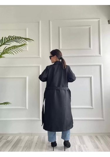 Keymoda Kadın Trençkot Siyah Siyah