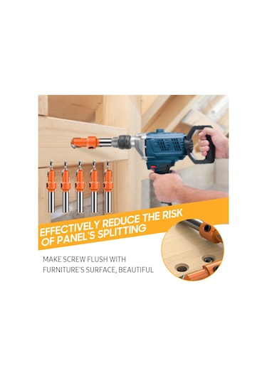 Hallow Ağaç İşleme Havşa Matkap Ucu Seti Yuvarlak 5 Adet 8 MM