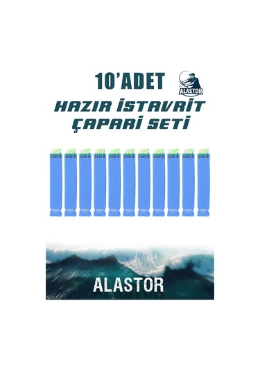 Hazır 10'lu Çapari Seti 10 İğneli İstavrit Köpük Çapari Olta İğnesi