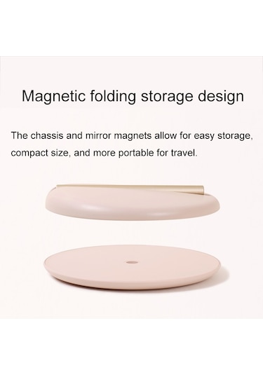 Sones Hm-02 12 Led Taşınabilir Şarjlı Manyetik Katlanır Seyahat Hafif Makyaj Aynası Kayısı