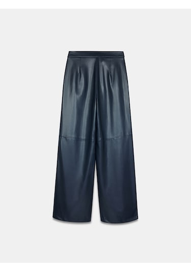 Dilvin 72238 Suni Deri Paçası Geniş Pantolon-lacivert Lacivert