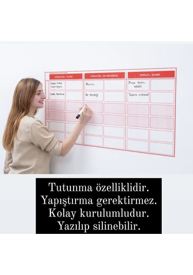 Kanban Planlayıcı Tahta Statik Kağıt Tahta