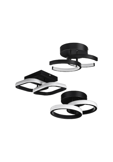 Double Square Ac85-265v Metal Tavan Işık Kısılabilir Aydınlatma Koridor Koridor Giriş Yolu Koridor Armatürleri Akrilik Ev Kapalı Lamba Diğer