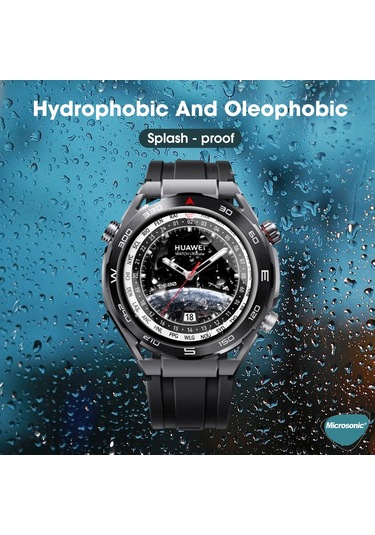 Microsonic Huawei Watch Ultimate Tam Kaplayan Nano Cam Ekran Koruyucu Siyah