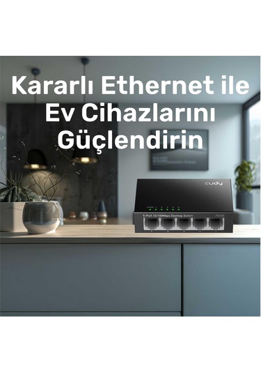 Cudy Fs105 5port 10/100mbps Duvar Montajlı Metal Masaüstü Switch