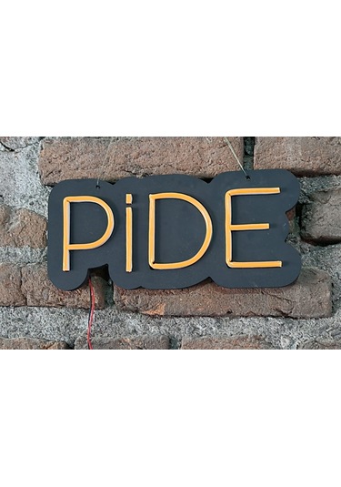 Pide Neon Led Duvar Aydınlatması Siyah