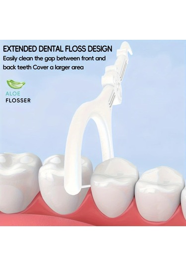 Willowhaven 50lı Dr. Emma Aloe Vera Diş İpi Çubukları Bireysel Paket Alkol Yok Polietilen Derin Temizlik