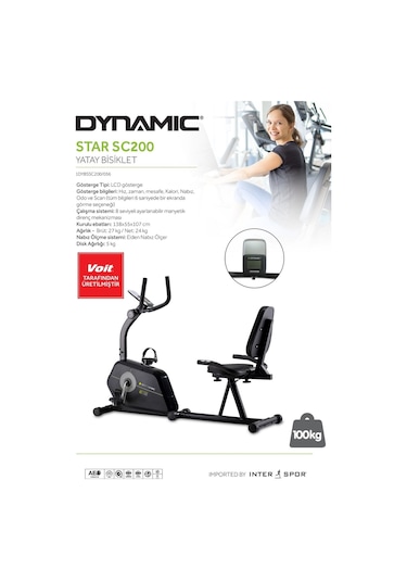 Voit Star Collection Sc200 Manyetik Yatay Kondisyon Bisikleti Elden Nabız Ölçer