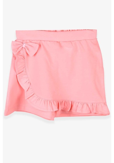 Breeze Kız Çocuk Etek Şort Fırfırlı Fiyonklu 1.5-5 Yaş, Somon
