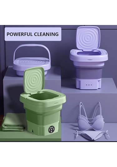 Hallow Portatif Çamaşır Makinesi Mor 8 L