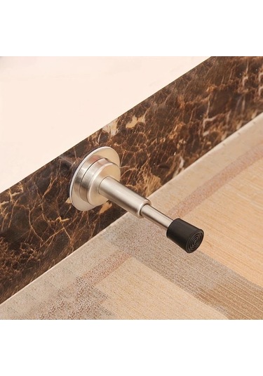 Sunshine011 1 Adet Duvara Monte Hidrolik Kapı Tutucu, Gümüş Renk, Delme Çivileme Yok