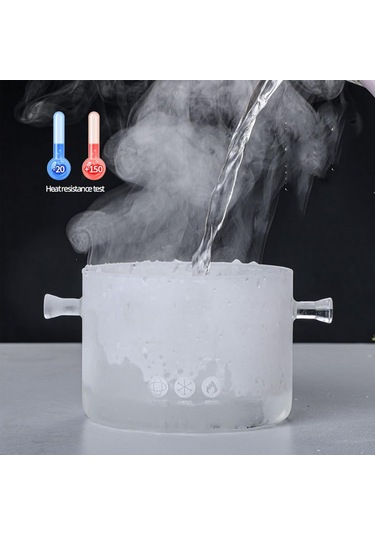 Isıya Dayanıklı Cam Tenceresi Kapaklı, Büyük Çift Kulplar Cam Pişirme Tenceresi, Makarna Erişte İçin Cam Soba Tenceresi, Çorba Cam