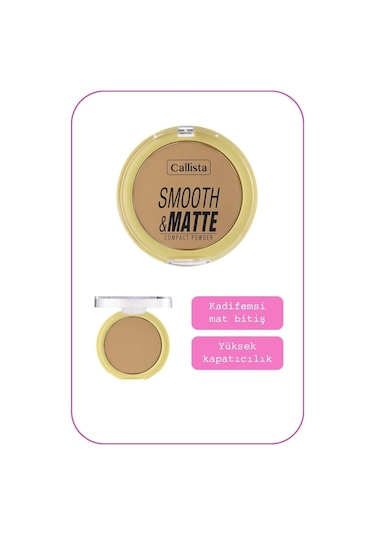 Callista Smooth & Matte Compact Powder Mat Bitişli Toz Pudra - 30 Dark Honey
