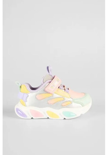 Vicco Lamb 346.p25k.227 Anatomik Taban Işıklı Kız Çocuk Spor Ayakkabı Gümüş 26-30 Gümüş