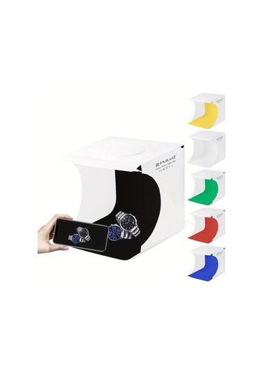 Willowhaven Beyaz 20 Led Mini Portatif Fotoğraf Stüdyosu 6 Renk Fon İle Ürün Çekimleri Beyaz