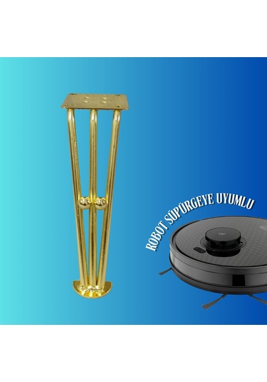 20 Cm Metal Boncuklu Koltuk Ayağı Mobilya Ayağı Ünite Ayağı Konsol Ayağı Puf Berjer Ayağı Gold