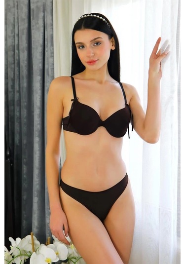 Giyim Kadın Destekli Sütyen Takım Kahve Kahve