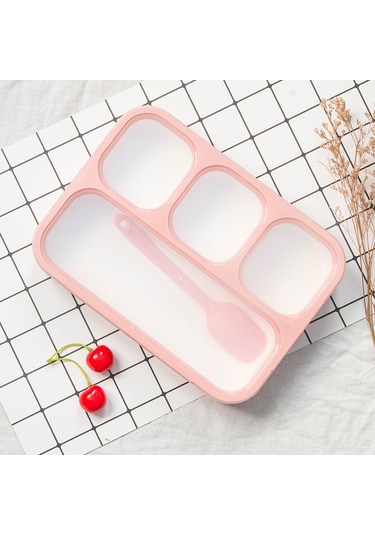 Fosenze Pratik Ve Şık 4 Bölmeli Taşınabilir Yemek Kabı, 1l Pembe, Günlük Kullanım İçin İdeal Pembe