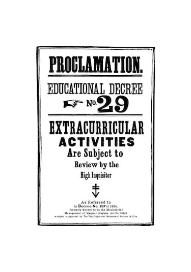 Harry Potter Hogwarts Duvar Posteri Proclamation No 29 50x70 Cm