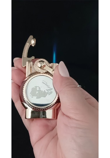 Lüks Metal Gövde Atatürk Figürlü Özel Tasarım Jet Alev Çakmak Çok Renkli