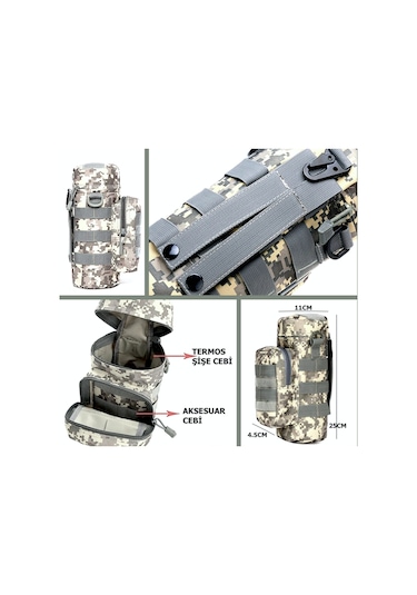 Omeniv Su Şişesi Matara Termos Kılıfı Sırt Çanta Kemer Outdoor Çok Renkli
