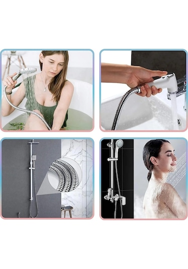 Krom Paslanmaz 1,5 Metre Gerçek Çelik Banyo Duş Hortumu Kopmaz Patlamaz Krom