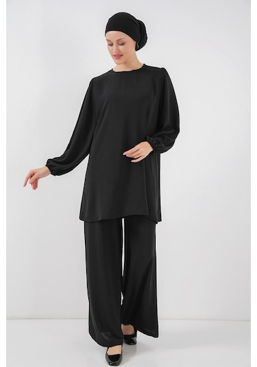 Bigdart Ayrobin Tunik Pantolon Alt Üst Takım 6712 - Siyah