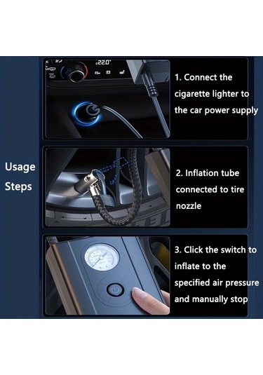 Boatshop1 12v Kablolu Hava Kompresörü Kablolu İşaretleyici Arabalar Motosikletler Bisikletler İçin Lastik Şişirici