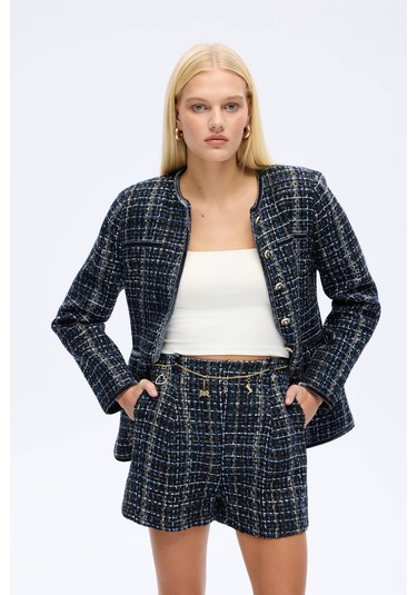 Quzu Zincir Detaylı Lacivert Kadın Şort Srt01160 Lacivert