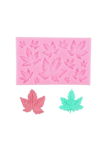 Gri Beyaz Mutfak Çikolata Sugarcraft Silikon Fondan Kalıp Kek Dekor Akçaağaç Yaprakları Kalıp