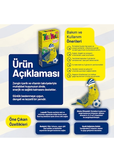 Televole Muhabbet Kuşu Yemi Fb - 3 Adet 300 G