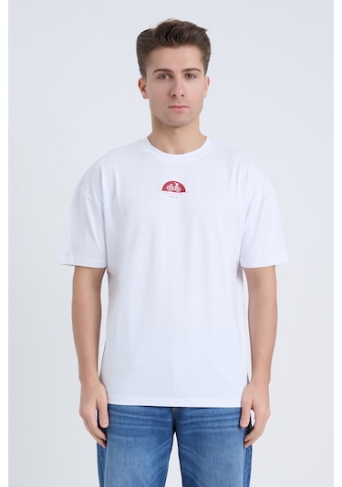 Velvoria Unisex Oversize Rıdıng Sınce Baskılı Beyaz Renk T-shirt