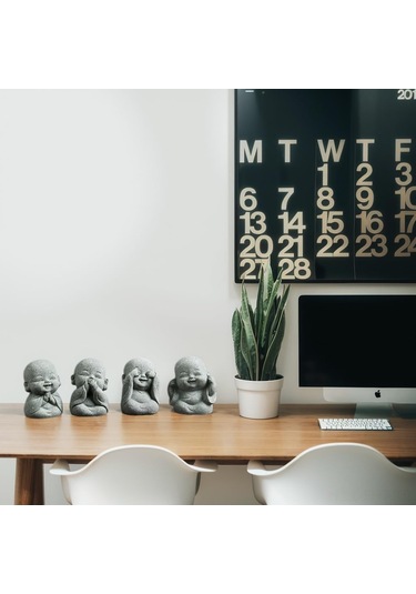 Hangfox 4 Adet Zen Budak Heykeli: Masaüstü Çay Evcil Hayvanı, Mikro Peyzaj Dekorasyonu, Manevi Ve Feng Shui Dekor工艺品