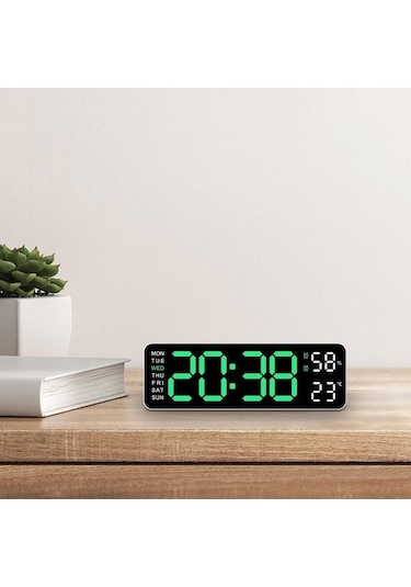 Trendooze Yeşil Suntek Saati Saati Saat, Led Duvar Duvar Dijital Dijital Çalar Rn Yeşil