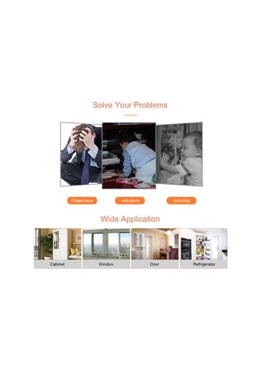 Samdoo Çocuk Güvenliği Kilit: Pencere-buzdolabı Koruması, Şifreli Kilitleme, Yüksek Katlardan Düşme Engeli, Deliksiz Montaj, Siyah Çok Renkli