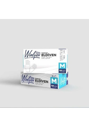 Winlyex Pudrasız Vinil Eldiven Beyaz M 100'lü