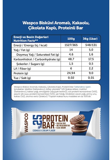 Waspco Bitter Çikolata Kaplı Protein Bar Tanışma Paketi 3 Çeşit