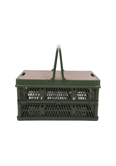 Fosenze Yeşil Küçük Çadır Sepeti - Taşınabilir Ahşap Kesme Tahtası, Katlanabilir, Su Geçirmez, Ev, Araba Bagajı Ve Piknik İçin Büyük Kapasiteli Organizasyon Kutusu Yeşil