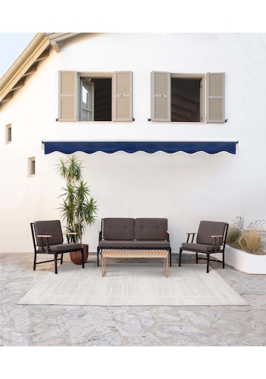 Koza Home Mist Kahverengi Tek Kişilik  Bahçe Koltuğu Siyah İskelet 6002 Kahverengi