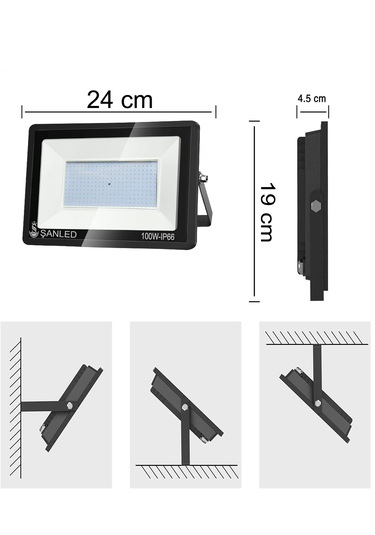100w 9000 Lümen 6500k Beyaz Işık Led Projektör-5 Adet