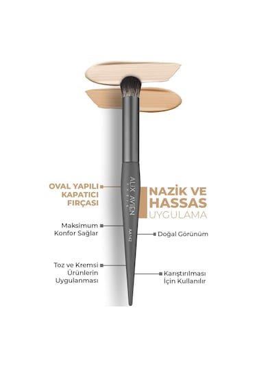 Alix Avien Oval Yapılı Kapatıcı Fırçası Round Brush Aa142