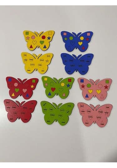 Eğitici Ahşap Kelebek Oyunu Strateji Ve Mantık Oyunu 5'li Set