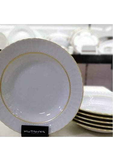 Kütahya Porselen Sedef Yaldızlı 20 Cm Pasta Tabağı 6'lı