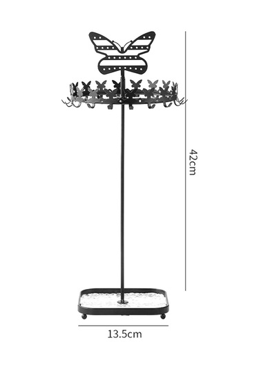 Homyl Takı Organizatör Ekran Metal Tutucu Kolye Küpe Bileklik Siyah